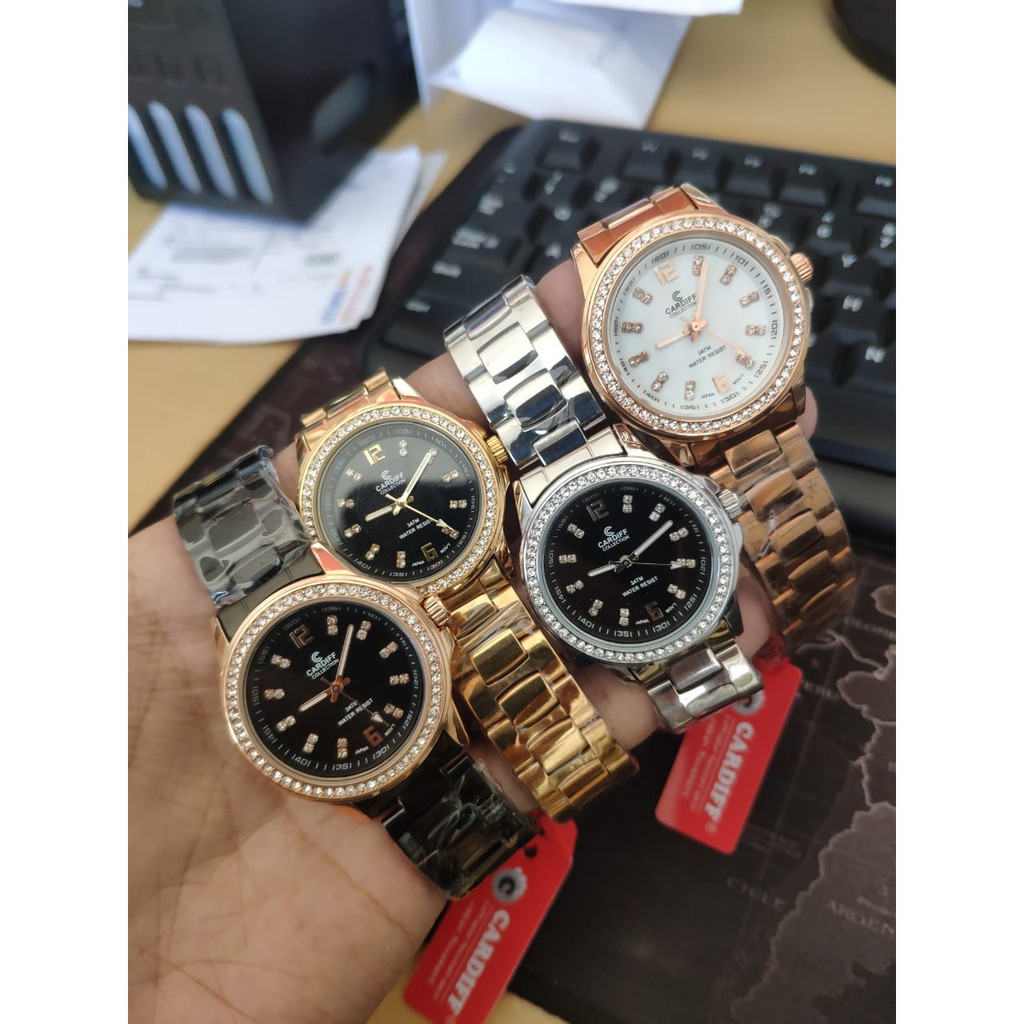 Jam Tangan Cewek Wanita Formal Cardiff Collection 1060 Analog Original