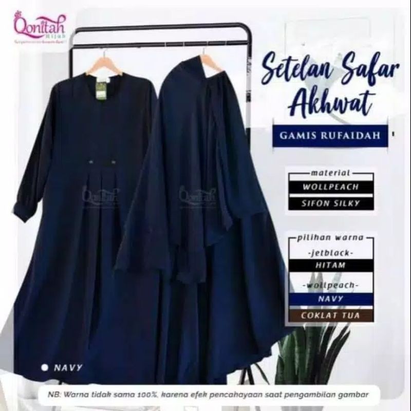 Setelan Akhwat Rufaidah By Qonitah Hijab / Setelan Gamis dan Jilbab Safar
