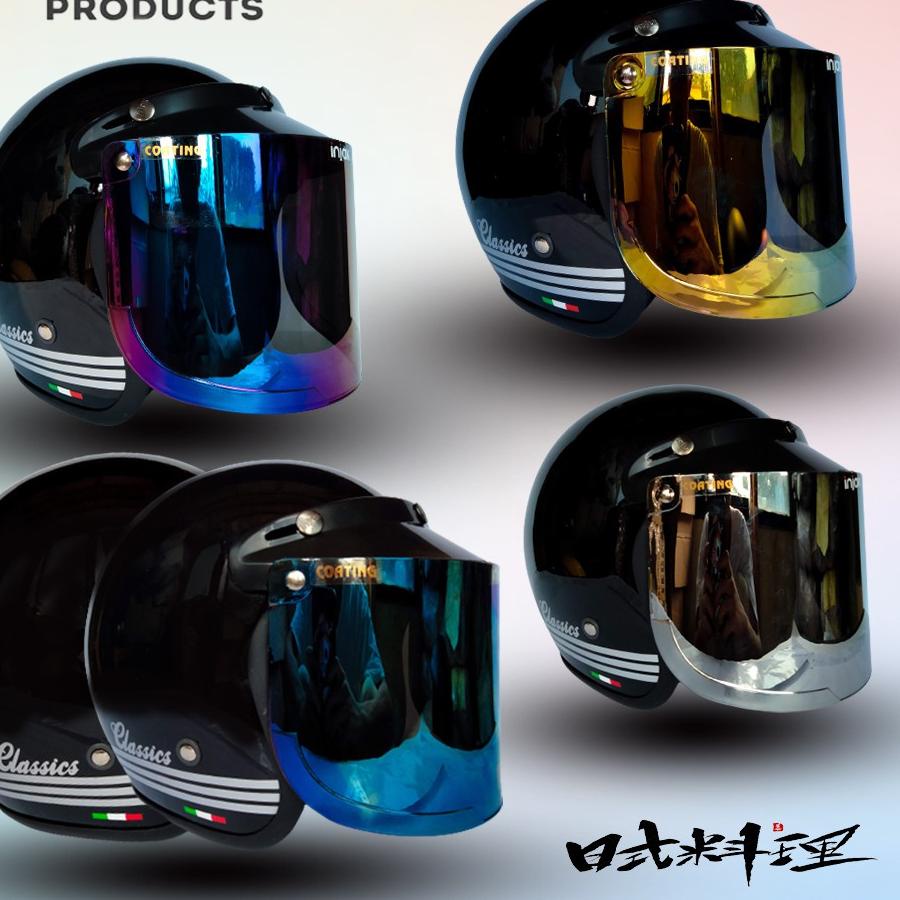 Update HELM BOGO HELM BOGO POLOS  KACA DATAR INJAK/SSG SILVER/PELANGI/BLUE/GOLD UNTUK DEWASA  