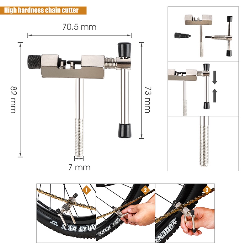 YGRETTE - TaffSPORT 4 in 1 Repair Kit Rantai Sepeda ALAT KUNCI PAS SEPEDA FREEWHEEL BB BOTTOM BRACKET  REMOVAL TOOL TREKER TRACKER PEDAL CRANK