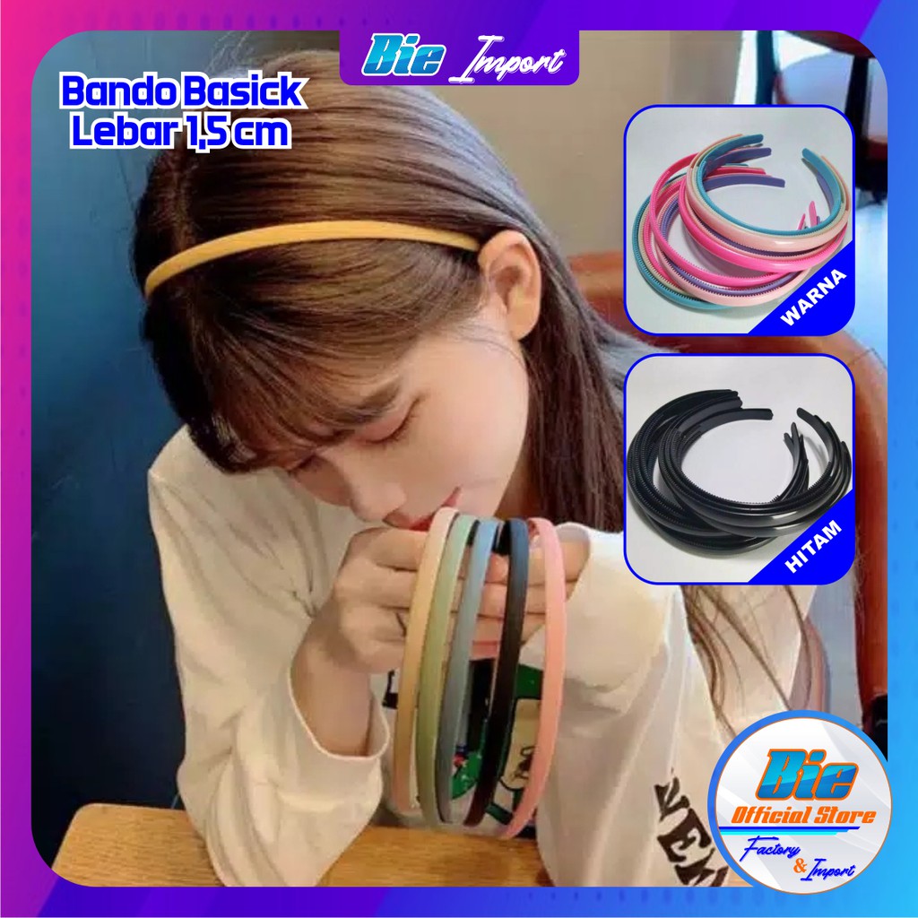 Bando Basic Lebar 1,5cm Korean Style Import / Headband Fashion Best Seller