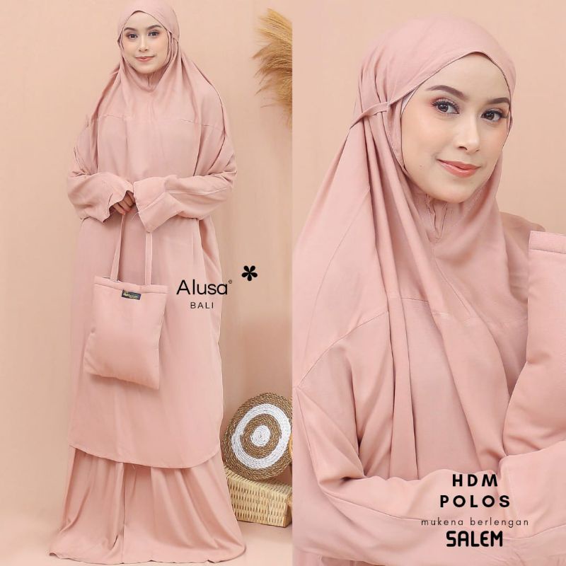 MUKENA BERLENGAN HDM POLOS ORIGINAL BY ALUSA