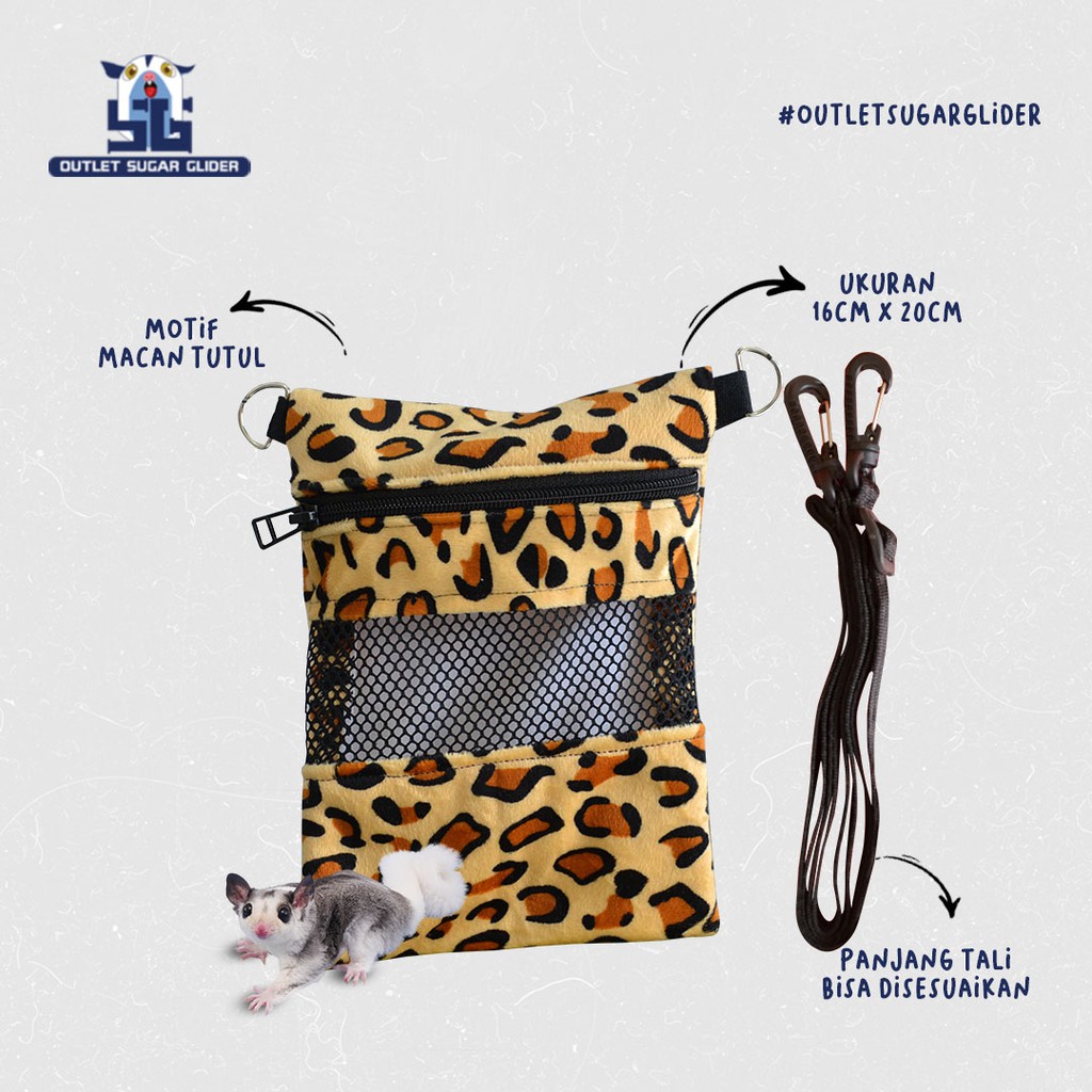 TRAVEL POUCH / BONDING POUCH TAS SUGAR GLIDER / TUPAI TERBANG