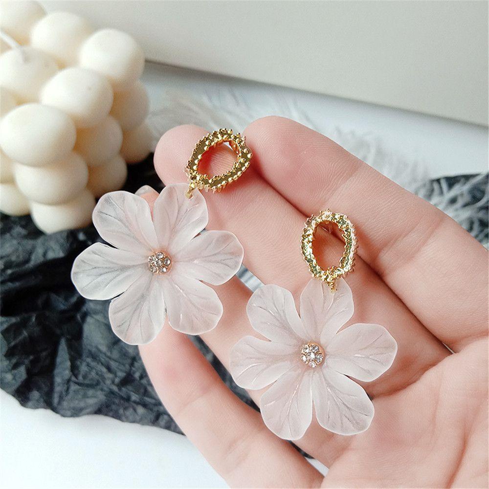 Anting Bunga Nanas Wanita Resin Bunga Transparan Liar Segar