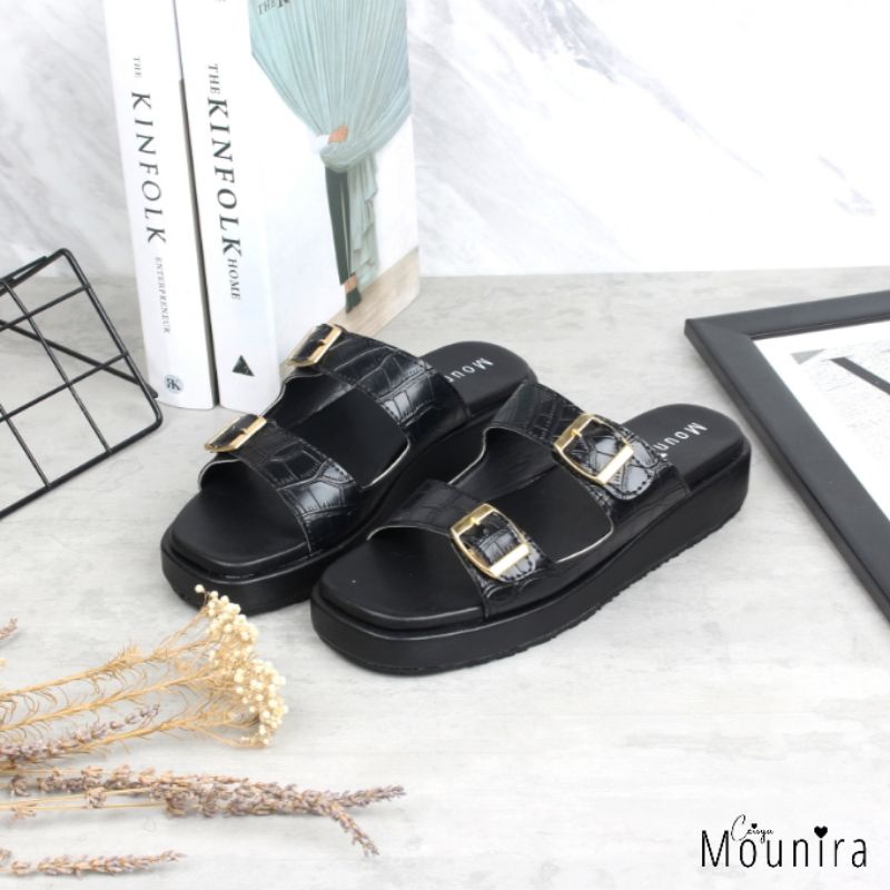 ELINKA Croco Sendal Platform Wanita By Ceisya Mounira