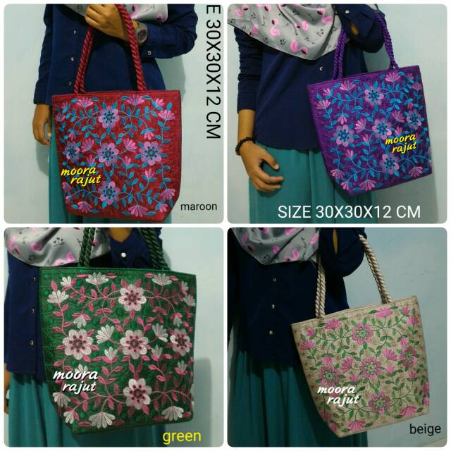 Tas mukena satin bordir