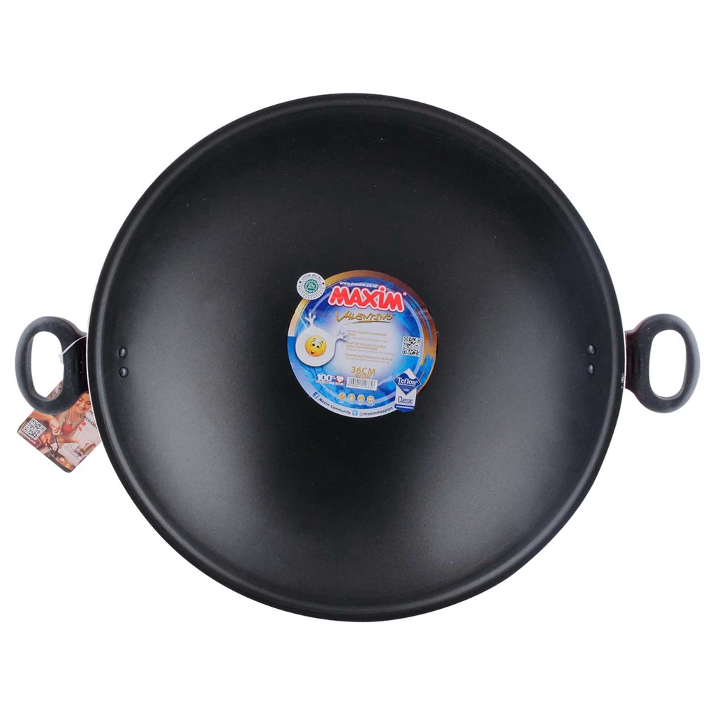 Maxim VAL36WOK Wajan Penggorengan Valentino Wok 36 cm Fry pan