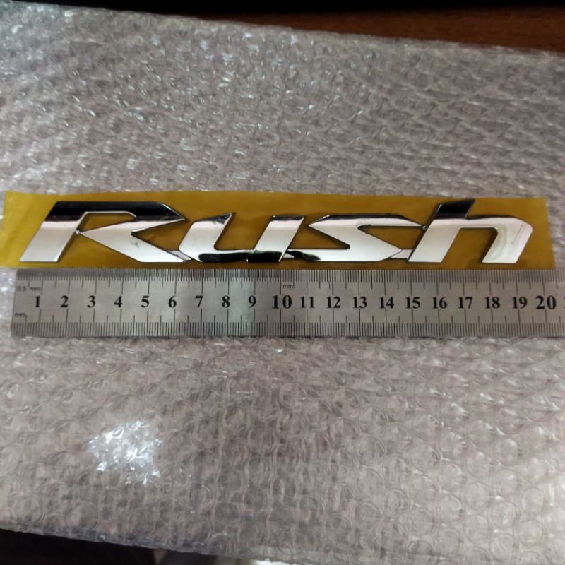 emblem tulisan merek logo stiker toyota RUSH chrome original