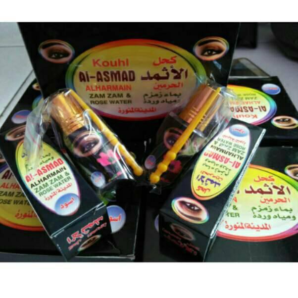 Keluaran Terbaru.. Celak Itsmid Al Asmad Alharmain Plus Zam zam dan Rose Water Asli Arab Madinah Ori