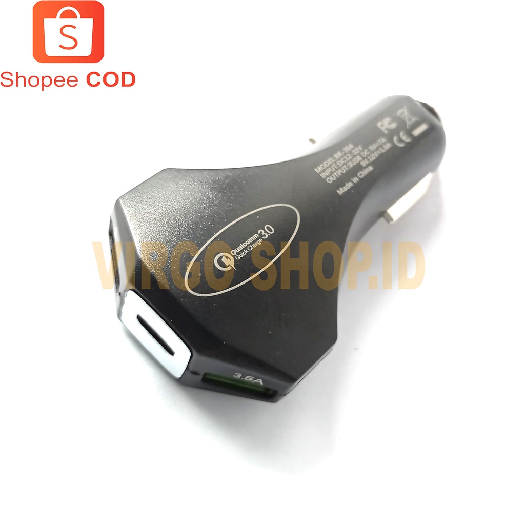 Car Charger 3 Port Lighter VINYX Quick Charge 3.1A USB 3 Port Type C PD QC3.0 Qualcomm / Charger / USB / Qualcomm / Quick Charger 3 0