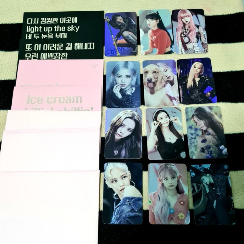 [SHARING] BLACKPINK Official Merch From The Show - Lyric card & Photocard jennie jisoo rose lisa alb