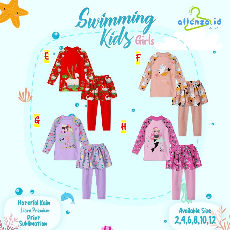 Baju renang Anak bahan LYCRA Premium. baju renang anak. baju renang allenza. swimwear. swim wear. sw