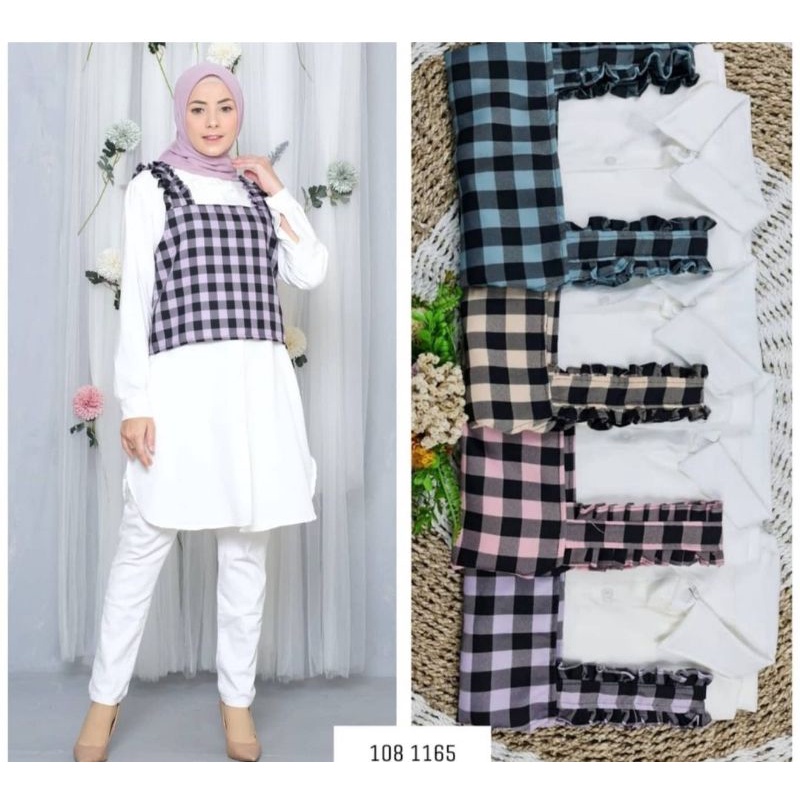 tunik andin / tunik kekinian / tunik kotak kotak