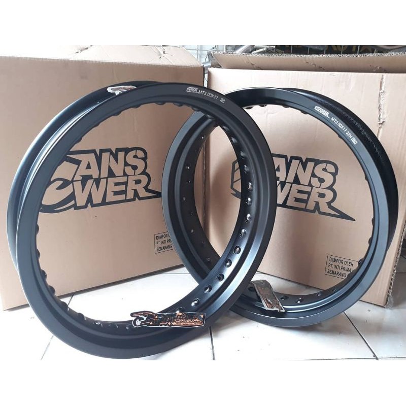 Velg Supermoto ANSWER 17 300 350 Hole 36 32 CRF 150L - Hitam