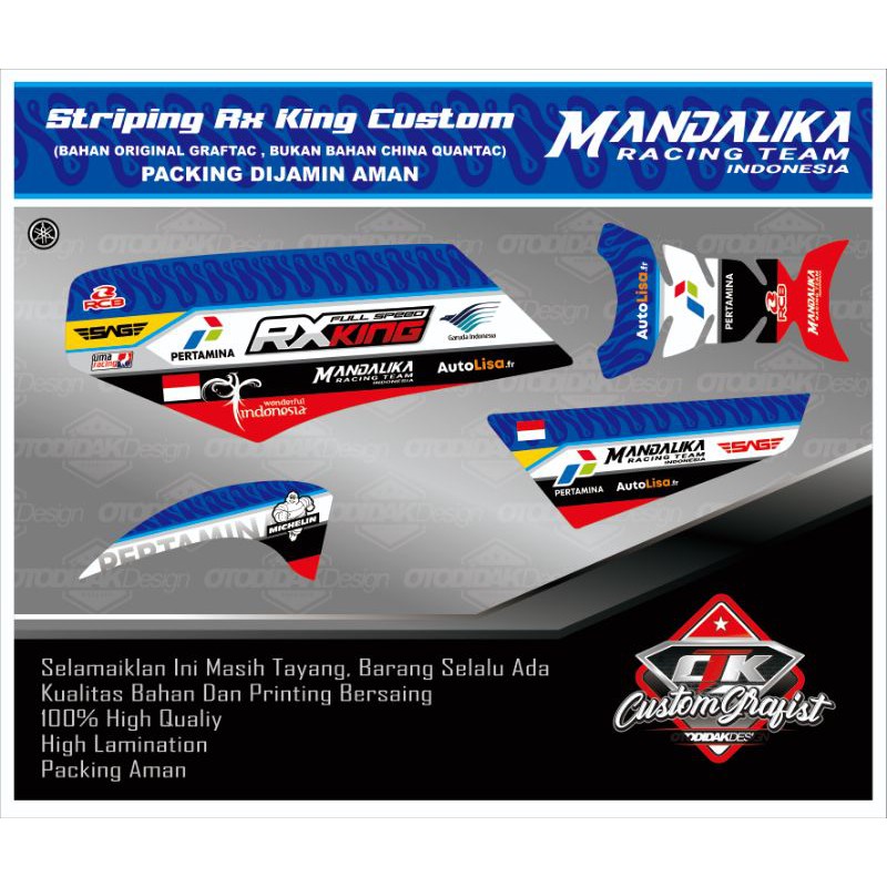 STRIPING RX KING MANDALIKA RACING STICKER MANDALIKA RACING