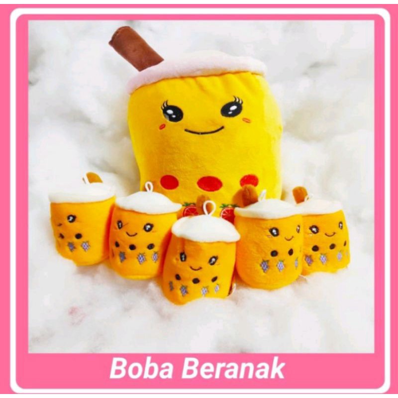 Boneka Boba Beranak 5 LED Boneka Boba Terbaru Viral Boneka Boba Lucu Dan Imut Boneka Boba Induk Dan 
