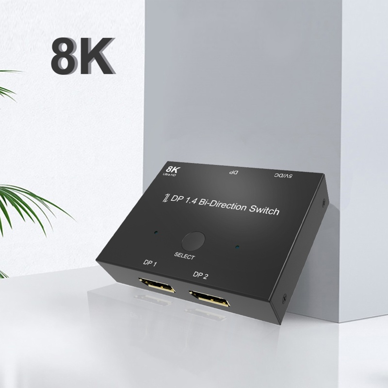 Btsg DisplayPort 8K DP 1.4 Switch Bi-Directional 2in1Out 8K 30Hz 4K 120Hz Splitter Converter Untuk Berbagai Sumber Dan Dis