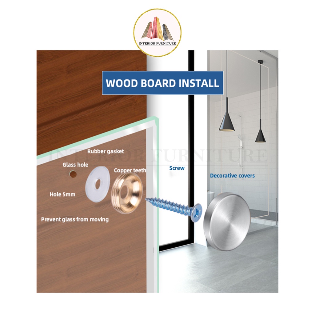 Tutup Skrup Kaca STAINLESS STEEL Dop Screw Tebal Bagus Sekrup Kaca Cermin Mirror Screw Skrup Stenlis