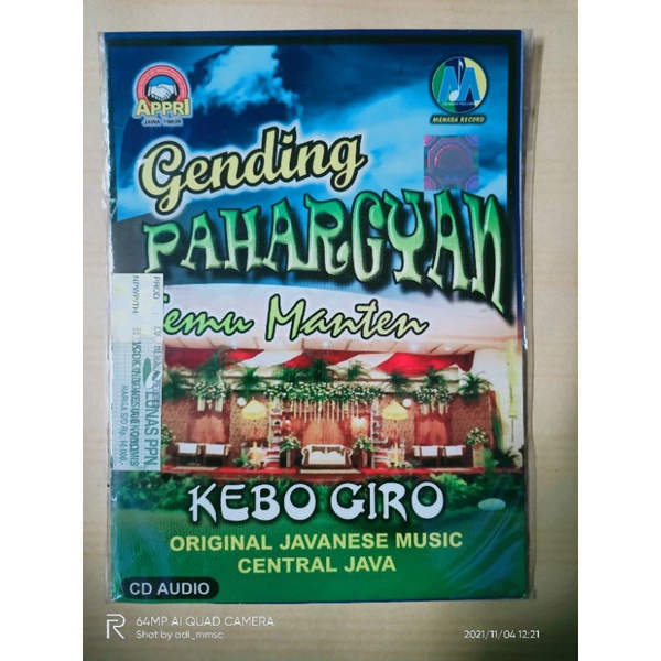 VCD original Gending pahargyan temu manten - kebo giro