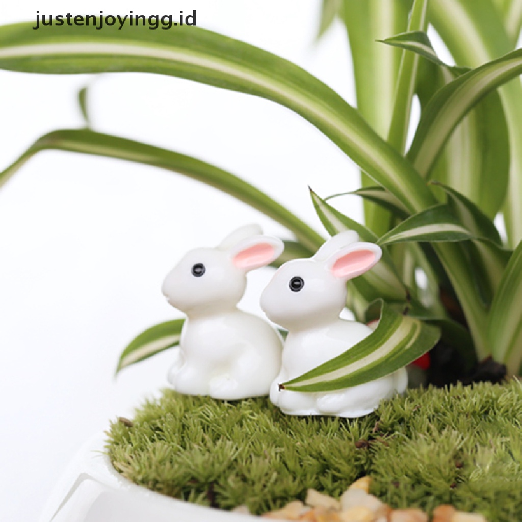 2pcs / Set Miniatur Kelinci Untuk Dekorasi Taman Mini / Fairy Garden