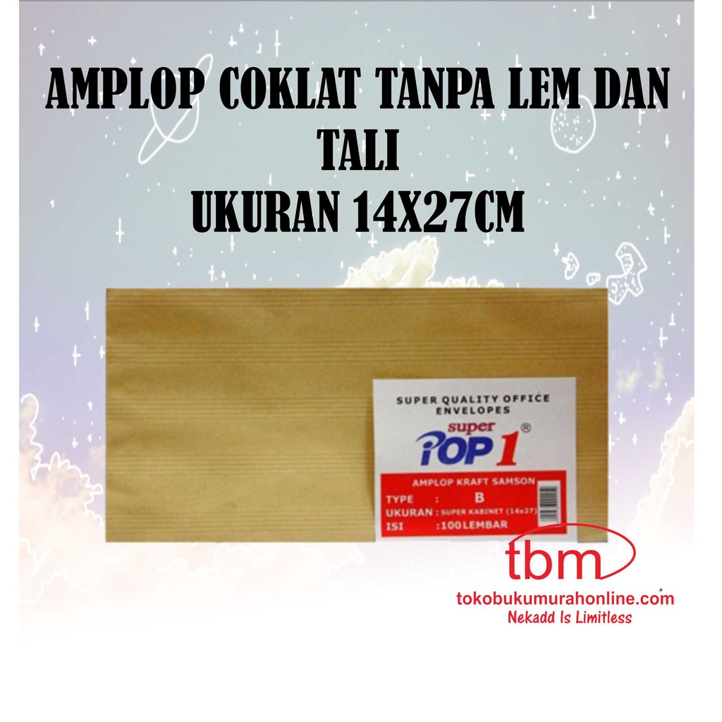 

AMPLOP SAMSON KRAFT B S-5 @100LBR POP 1 / AMPLOP COKLAT