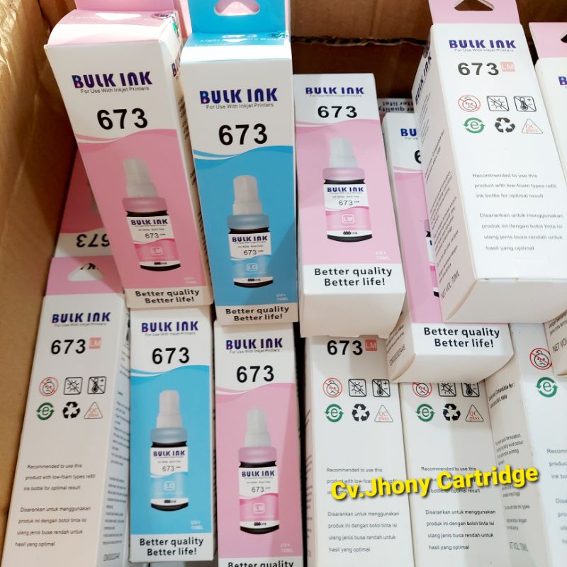 Tinta Korea Bulk ink Epson 673 Light Magenta dan Light Cyan