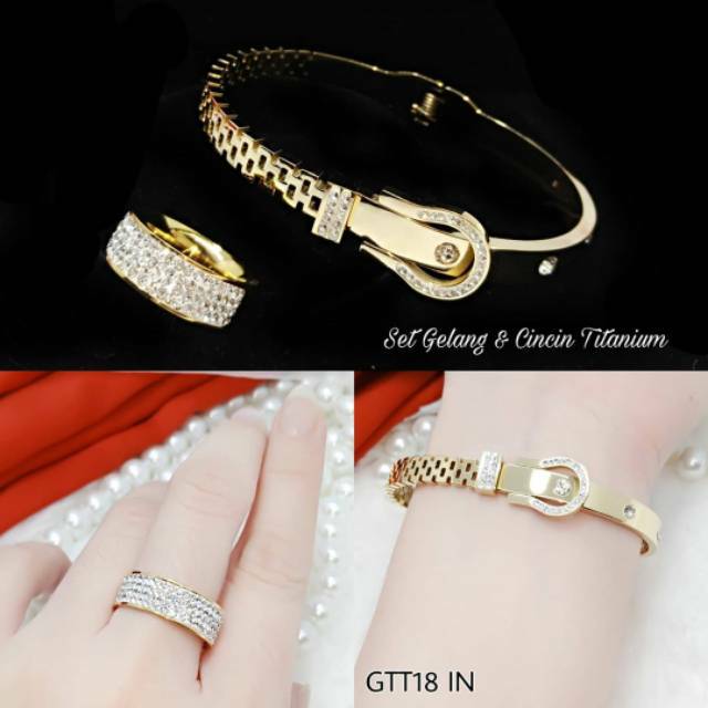Set Gelang dan Cincin Titanium