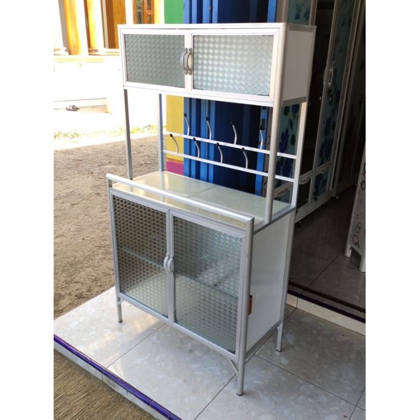 Rak piring - lemari piring dapur sehat pintu 2 minimalis aluminium