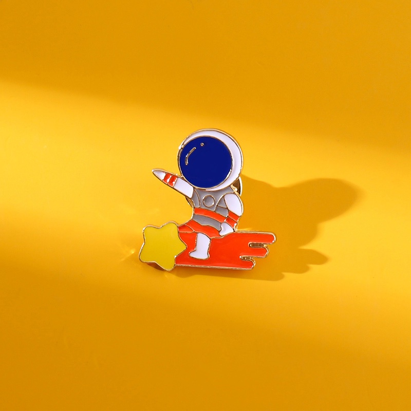 Bros Pin Desain Kartun Astronot Gaya Korea Jepang Untuk Aksesoris