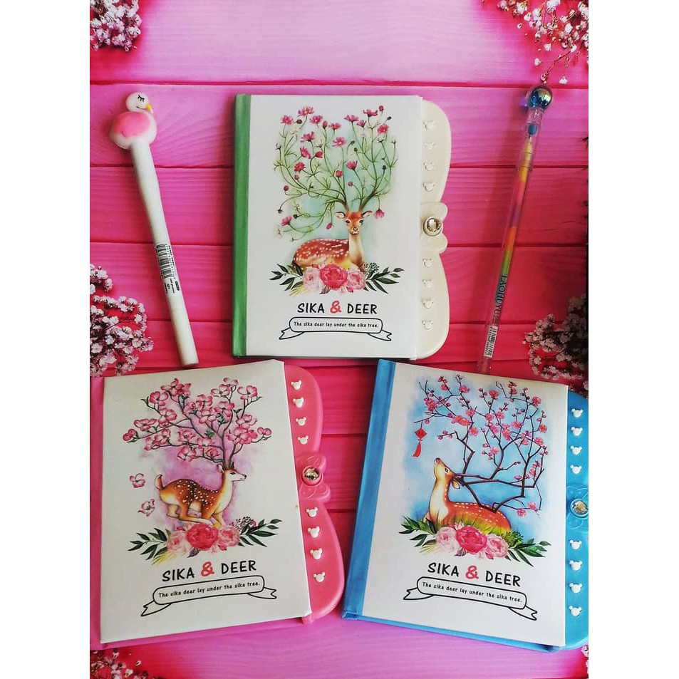 

HOT ITEM - Hardcover Notebook / Buku Diary Kunci Password Kecil - SIKA DEER SERIES