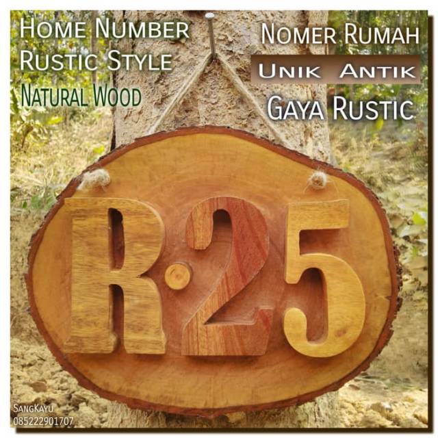 Home Number Style 01 Nomor Rumah kayu Nomer Rumah kayu unik no akrilik