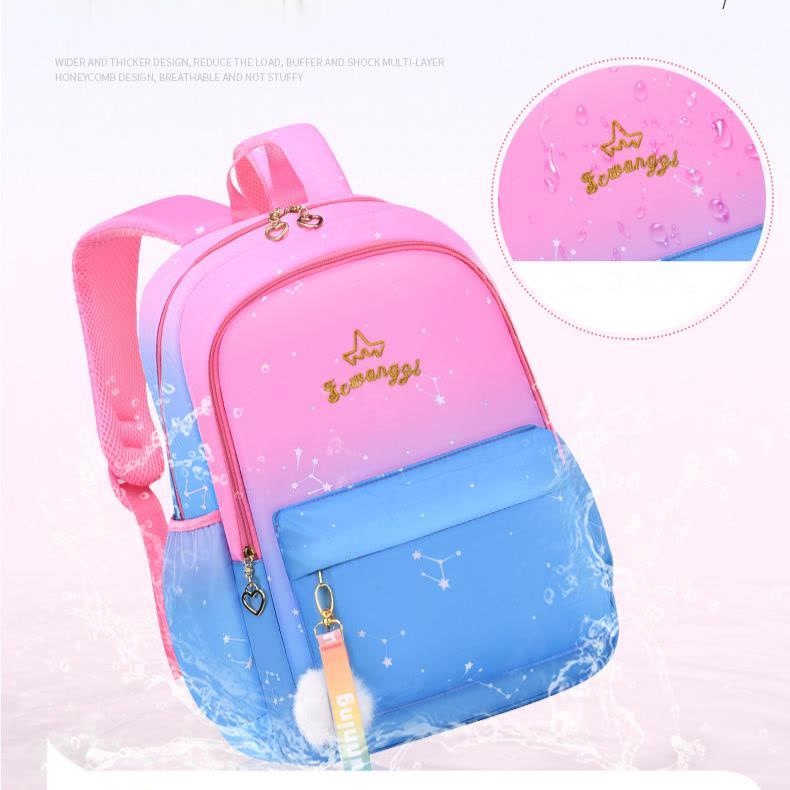 Baru Gadis Ransel Sekolah Ransel Gadis Nilon Ortopedi Tas Sekolah Anak Primer Sekolah Tahun 6-12 Anak