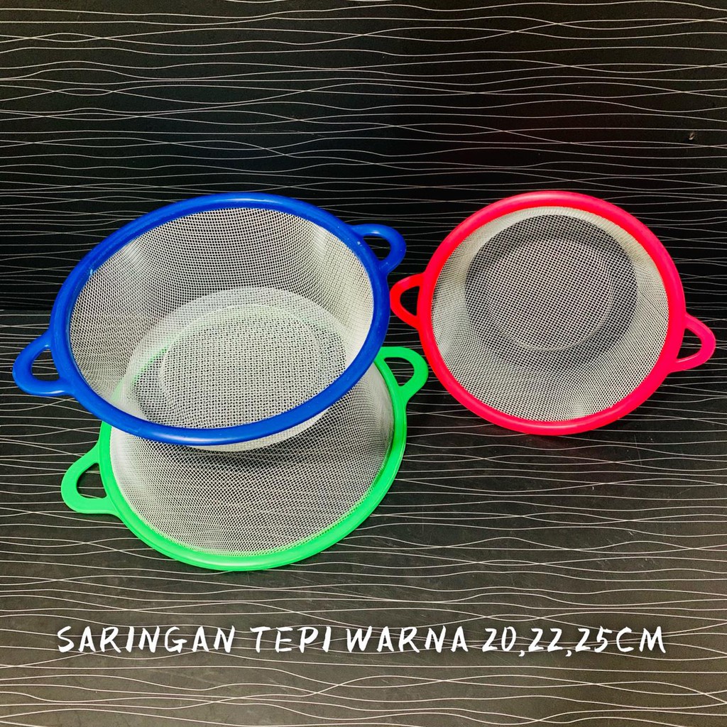 SARINGAN BULAT WARNA AYAKAN TEPUNG - SARINGAN PINGGIR PLASTIK - BASKOM SARINGAN CUCI BERAS - SARINGAN ALAT PENIRIS CUCI SAYUR BUAH SERBAGUNA