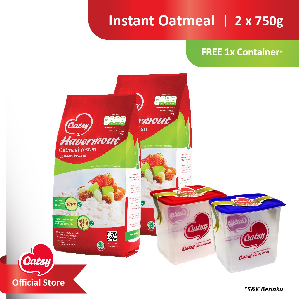 

OATSY Instant Oatmeal 750g (Free Container)