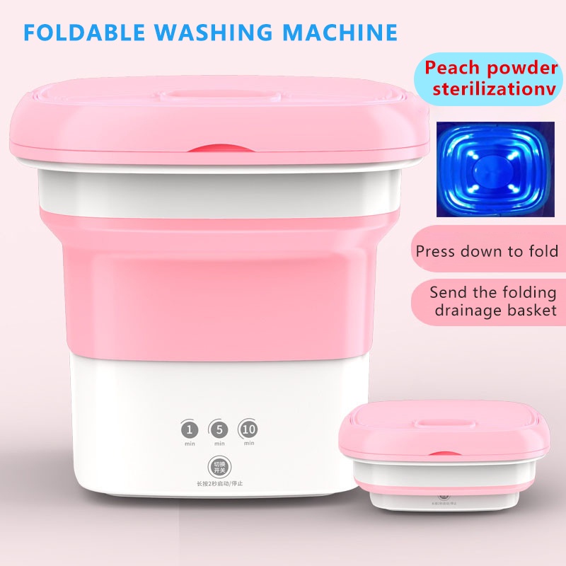 Ember Mesin Cuci Mini Lipat Portable Untuk Pakaian Anak Kos Otomatis Kapasitas 2.5Kg