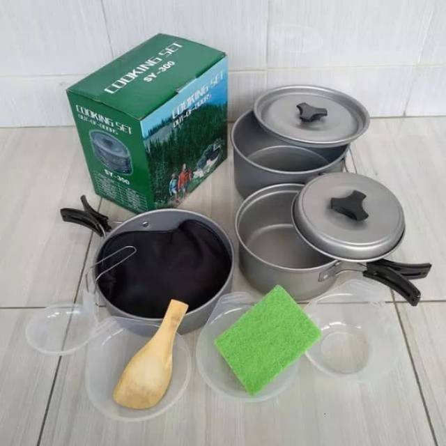 Cooking set SY 300 alat masak camping gunung traveling anak kos