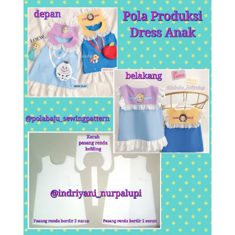 Pola Produksi Dress Anak 067 - Pola Baju Anak