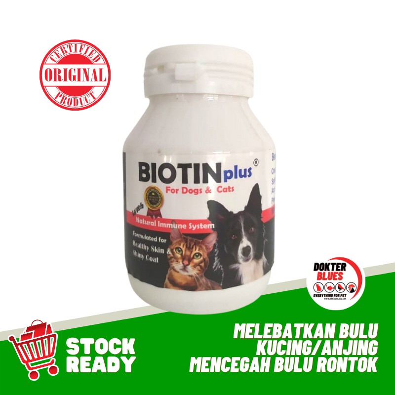 BIOTIN PLUS Vitamin Bulu Kucing Anjing Cat Dog Penumbuh Bulu Rontok Obat Penyakit Kulit Anti Rontok