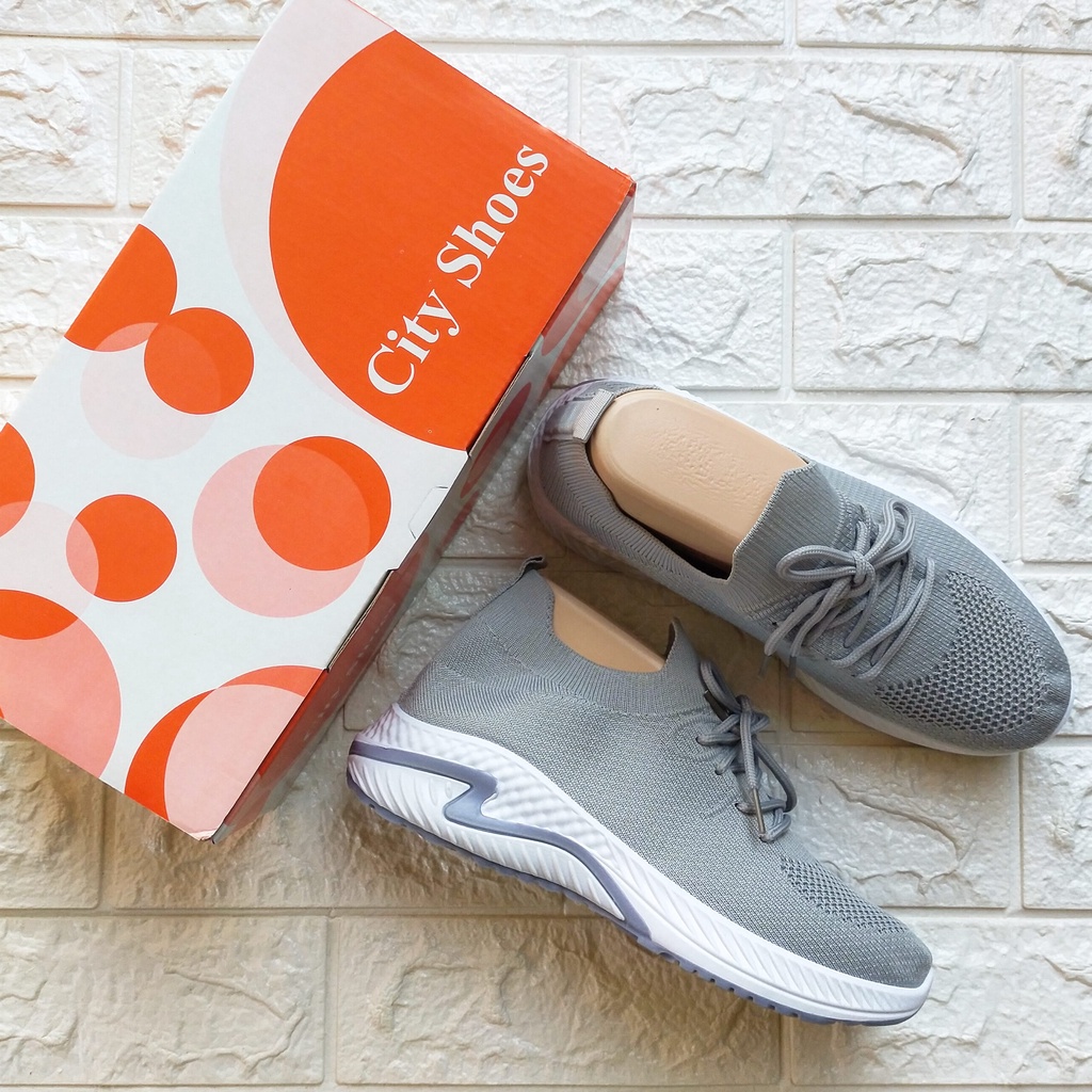 Sepatu Slip-on Rajut Wanita import super lentur Premium