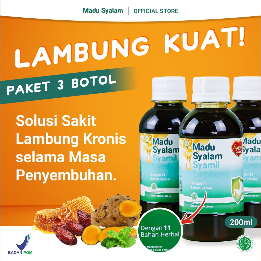 

Madu Syalam 3 Botol Lebih Kuat Pulihkan Sakit Lambung Menahun Bisa Enak Makan Lagi
