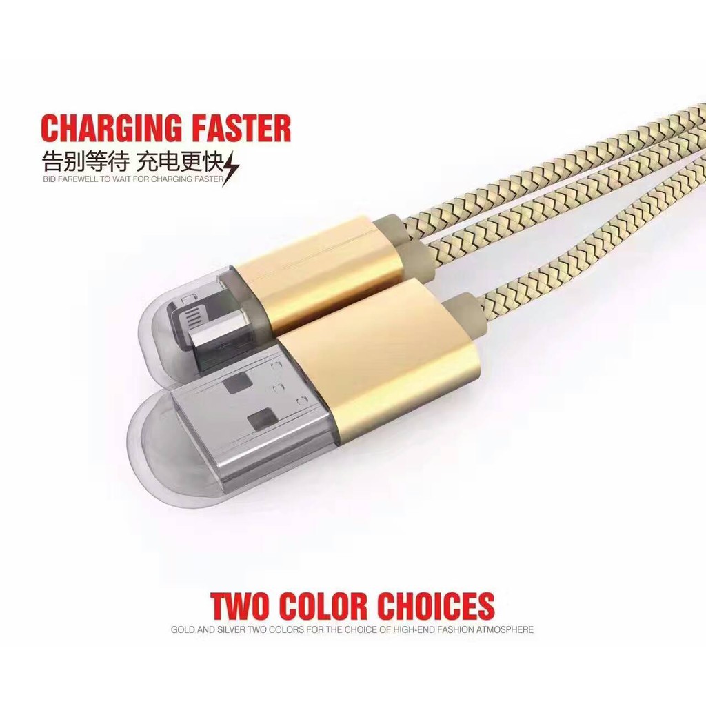 Kabel Charger USB 2 In 1 Micro &amp; Lightning  LC89 Kabel Casan Micro / Lightning/ CABLE LDNIO 2 IN 1 L