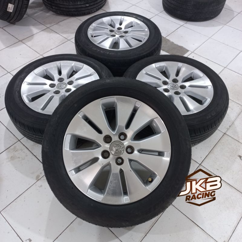 VELG MOBIL BEKAS OEM TOYOTA ALPHARD R17 + BAN DUNLOP ENNASAVE