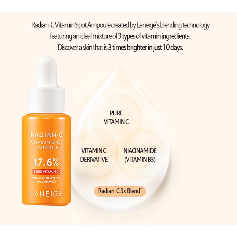 Laneige Radian-C Cream | Laneige Radiance-C Vitamin Spot Ampoule