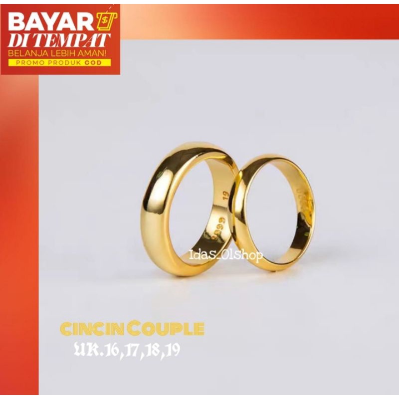Cincin TITANIUM Couple/cincin Pasangan Logam emas Korea 24k Anti karat