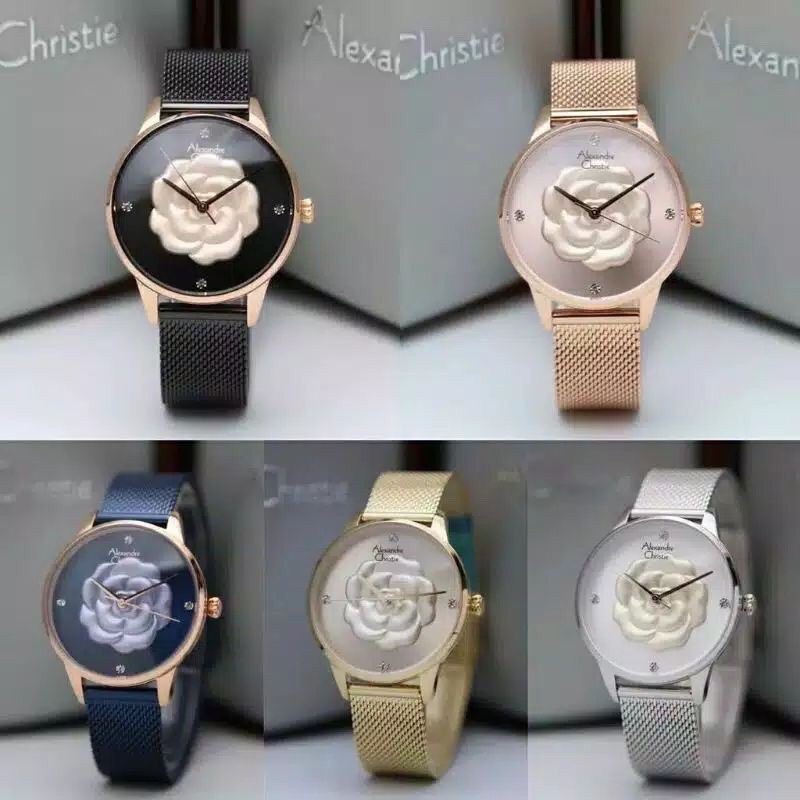 Jam Tangan WanitaAlexandre Christie 2723 AC 2723 AC2723  Ladies Talistainless Mesin Baterai Original