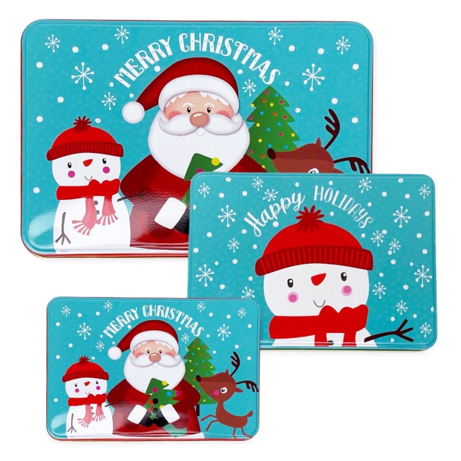

CHRISTMAS Holiday Party Gift Present Tin Set of 3 Boxes Kotak Bungkus Box Hadiah Kado Natal