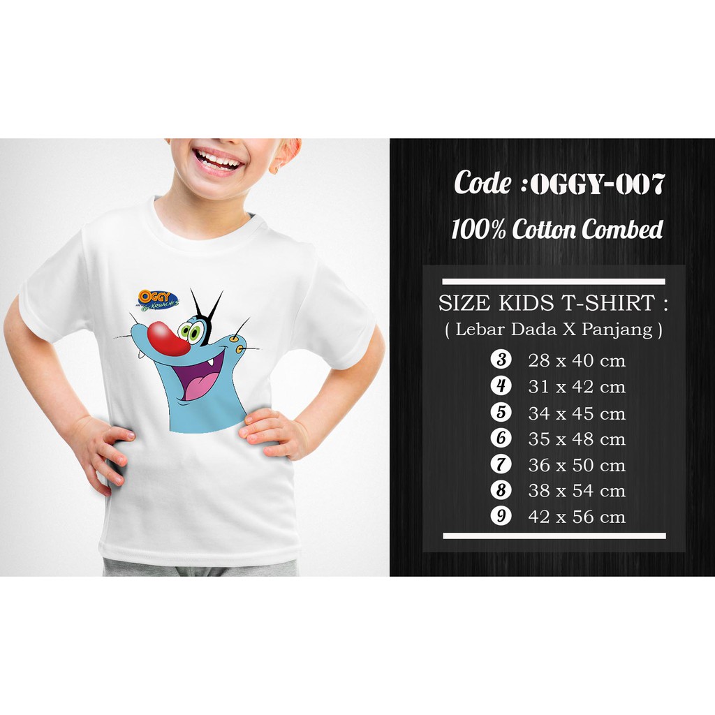 [FREE NAMA !!] Kaos Anak &amp; Family  Oggy and The Cockroaches 100% COTTON PREMIUM