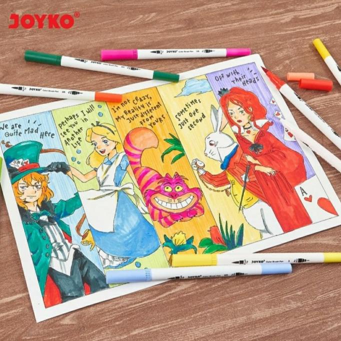 

(BISA COD) SET 48 WARNA JOYKO DOUBLE TIP COLOR BRUSH PEN SPIDOL KUAS KALIGRAFI SALE Kode 239