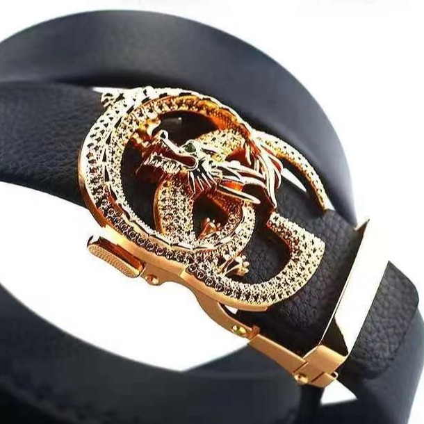 SABUK KULIT PRIA AKSESORIS FASHION PRIA SABUK MEN BELT GESPER PRIA IKAT PINGGANG GOLD