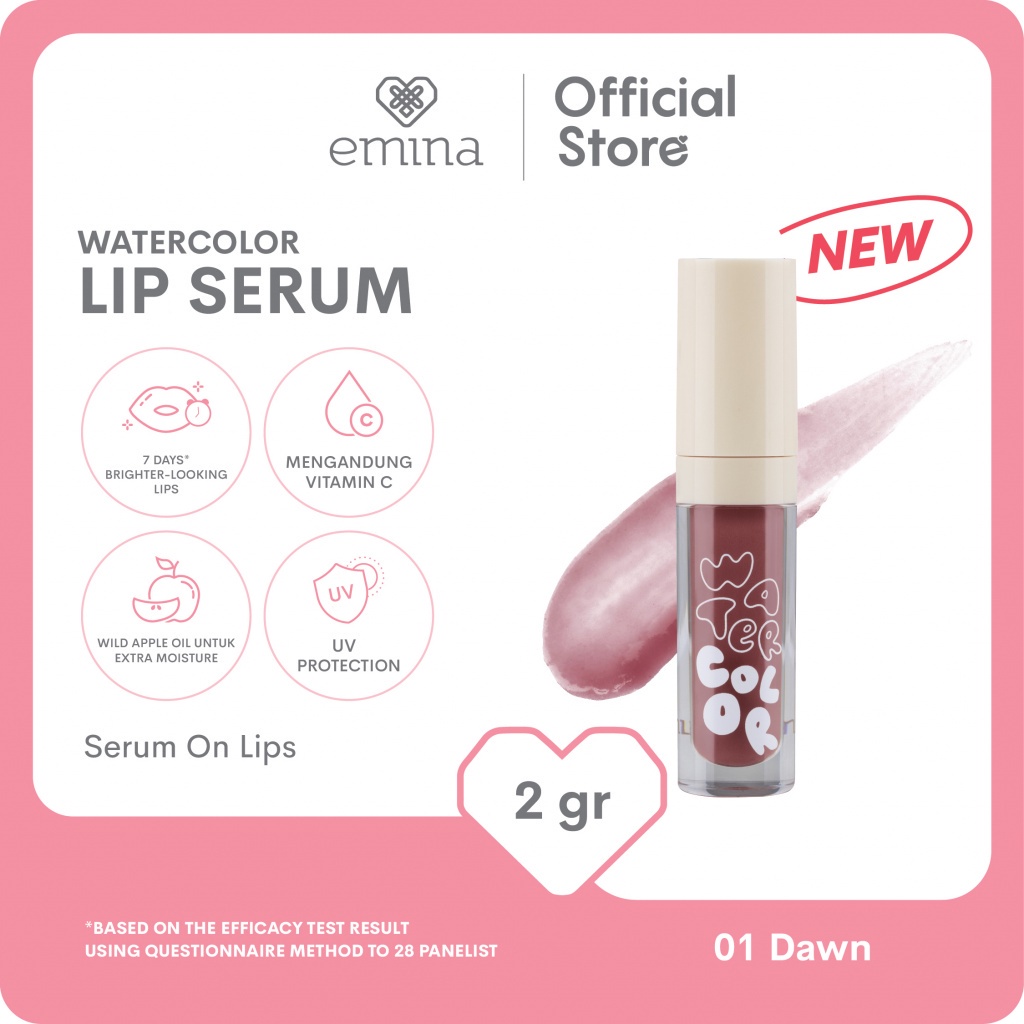 ⭐BAGUS⭐ EMINA Watercolor Lip Serum 2gr | Lip Care | Lip Mask | Tinted Serum